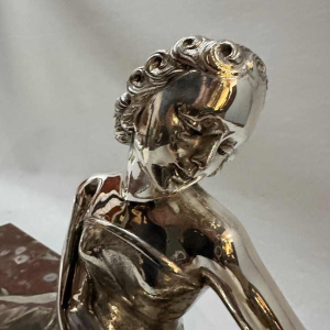 Secondo "Woman with a greyhound" bronze Art Deco sculpture