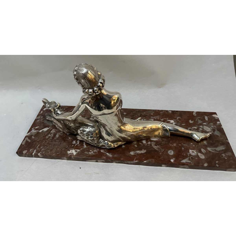 Secondo "Woman with a greyhound" bronze Art Deco sculpture