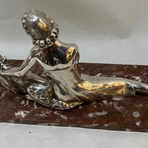 Secondo "Woman with a greyhound" bronze Art Deco sculpture