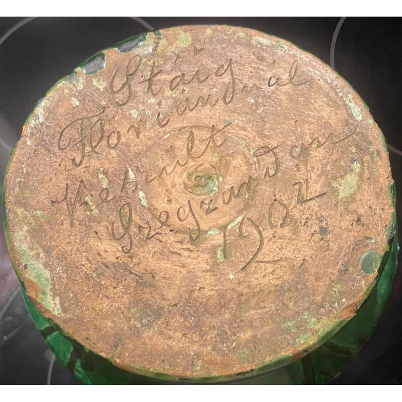 Vase Art Nouveau en faïence, pièce unique