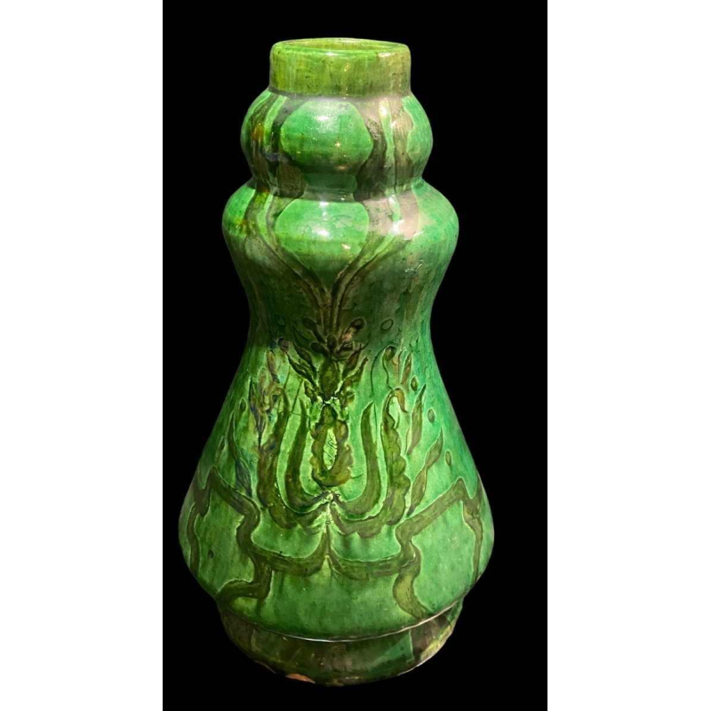 Vase Art Nouveau en faïence, pièce unique