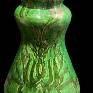 Vase Art Nouveau en faïence, pièce unique