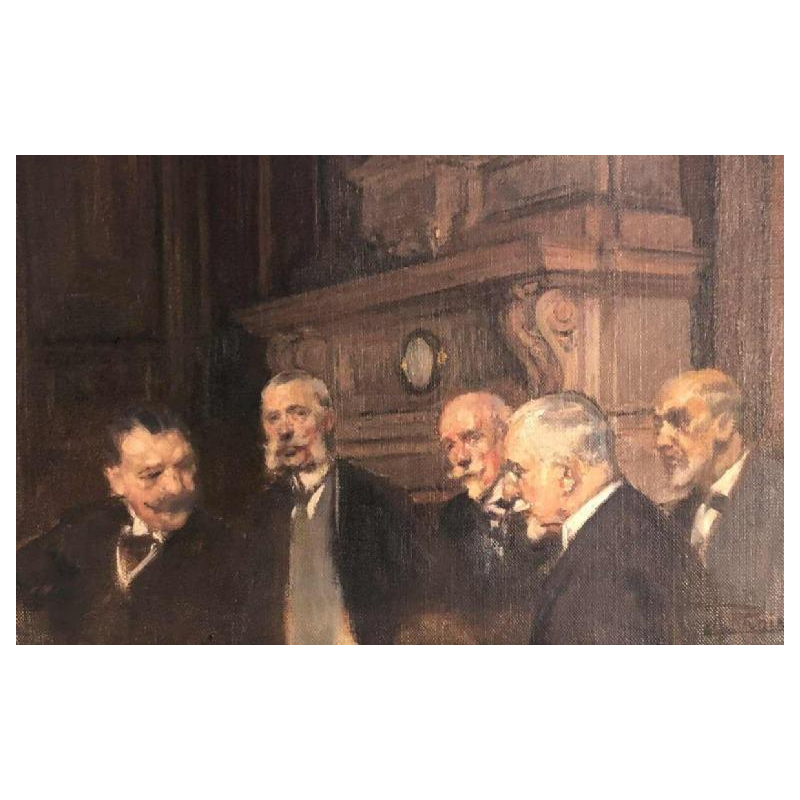 Esquisse sur toile, comité de direction de la Banque Nationale, H. Richir