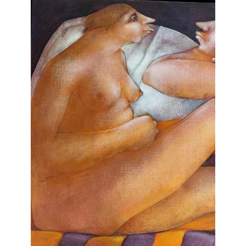 Simone TOUSSAINT Vertrouwen op het kussen schilderij acryl op doek