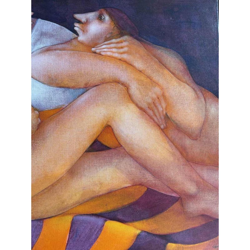 Simone TOUSSAINT Vertrouwen op het kussen schilderij acryl op doek