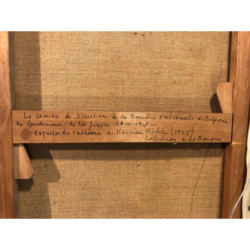 Esquisse sur toile, comité de direction de la Banque Nationale, H. Richir