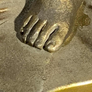 Sculpture " Baigneuse Frileuse " Jeune Fille Art Deco, Base en Onyx, 1930s