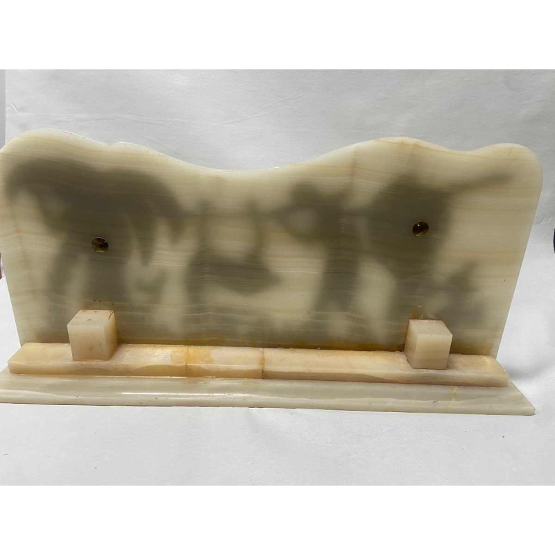 Art Deco bronze en onyx Africanistisch paneel