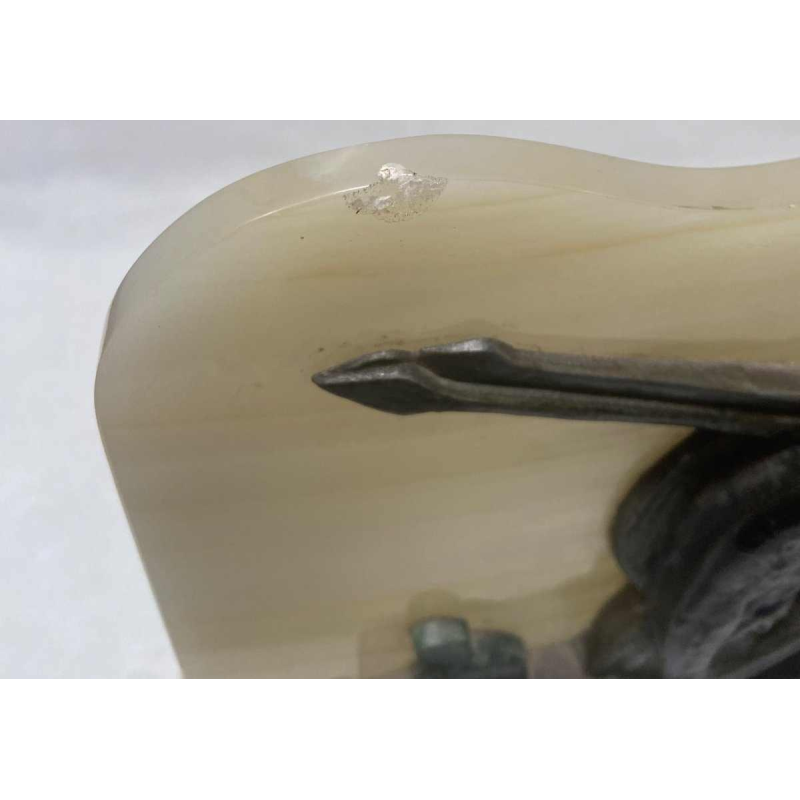 Art Deco bronze and onyx Africanist panel