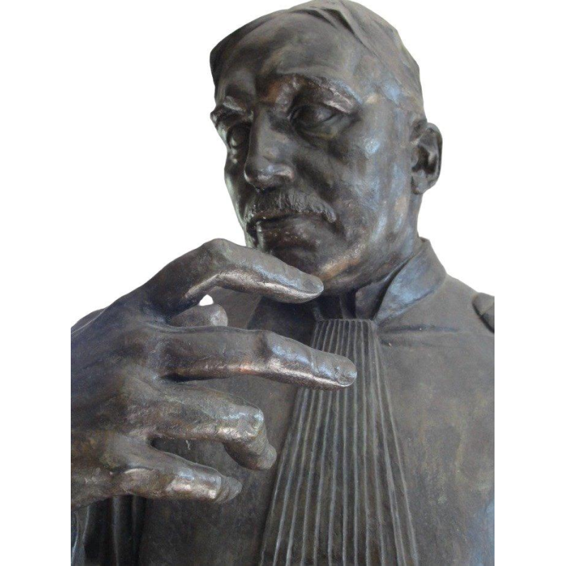 Pierre De Soete Lawyer Jules Destrée sculpture / bust in bronze, ca 1930