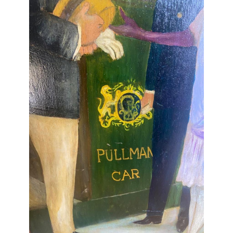 Marie Bauweraerts, study of the poster Compagnie des Wagons-lits oil on panel