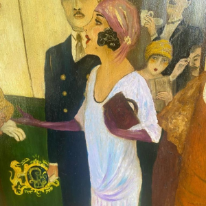 Marie Bauweraerts, studie van de poster Compagnie des Wagons-lits olieverf op paneel