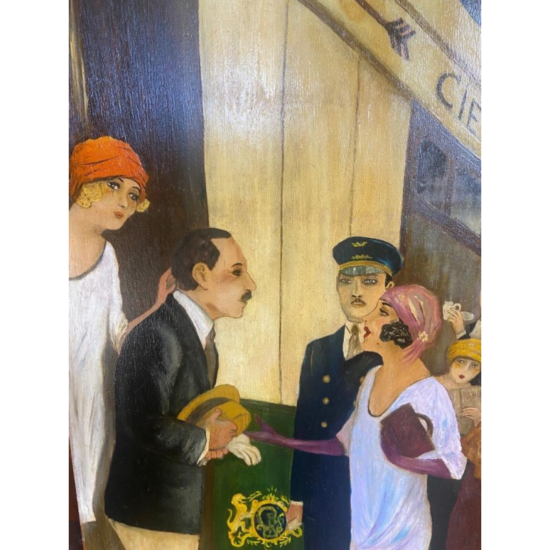 Marie Bauweraerts, étude de l'affiche "Compagnie des Wagons-lits" huile sur panneau