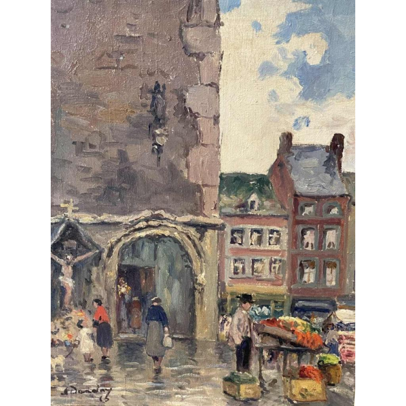 Albert DANDOY (1885-1977): «Namur La place marché aux légumes »