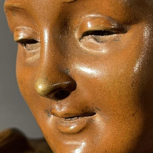 Victor Bruyneel "Elegant Woman" Sculpture Art Nouveau bronze bust, ca 1900