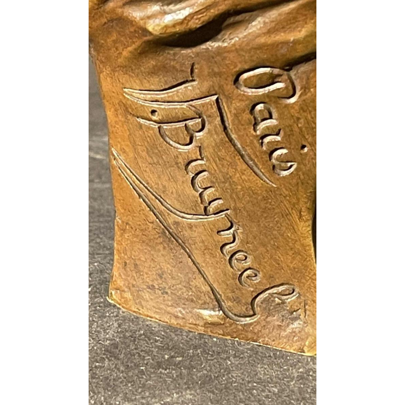 Victor Bruyneel "Elegante vrouw" Sculptuur Beeld Art Nouveau bronzen buste, 1900