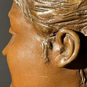 Victor Bruyneel "femme eÂ´leÂ´gante" Sculpture Buste bronze Art Nouveau, ca 1900