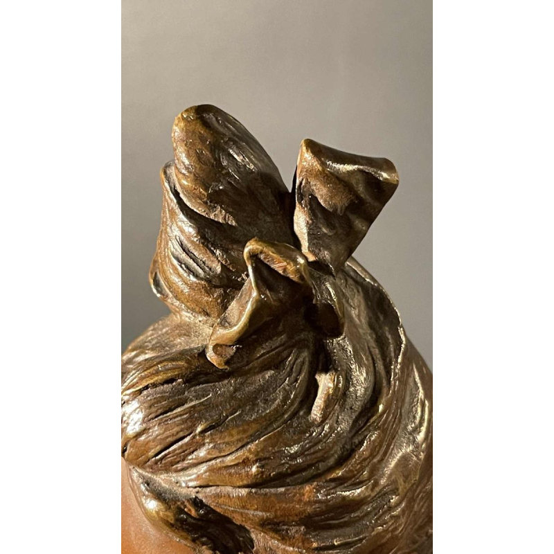 Victor Bruyneel "Elegante vrouw" Sculptuur Beeld Art Nouveau bronzen buste, 1900