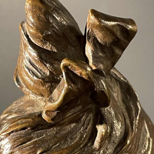 Victor Bruyneel "Elegant Woman" Sculpture Art Nouveau bronze bust, ca 1900
