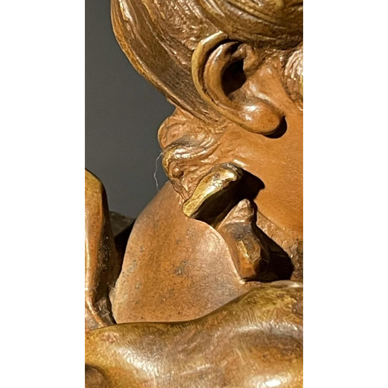 Victor Bruyneel "femme eÂ´leÂ´gante" Sculpture Buste bronze Art Nouveau, ca 1900