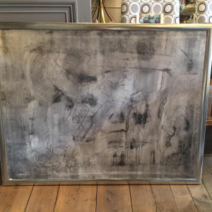 ANDRE LAPIERE 1966 ' Brume Mosane ' Grand Tableau Abstrait, huile sur toile