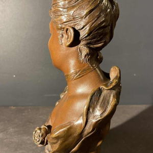 Victor Bruyneel "Elegante vrouw" Sculptuur Beeld Art Nouveau bronzen buste, 1900