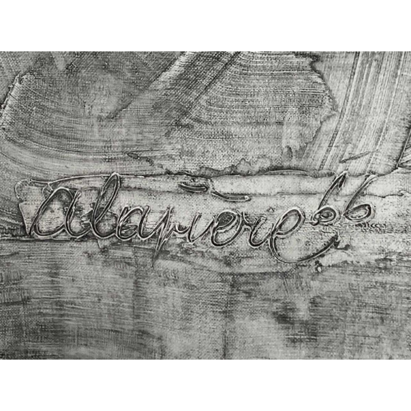 ANDRE LAPIERE 1966 ' Brume Mosane ' Grand Tableau Abstrait, huile sur toile