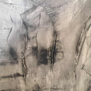 ANDRE LAPIERE 1966 ' Brume Mosane ' Grand Tableau Abstrait, huile sur toile