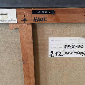 ANDRE LAPIERE 1966 ' Brume Mosane ' groot abstract schilderij, olieverf op doek