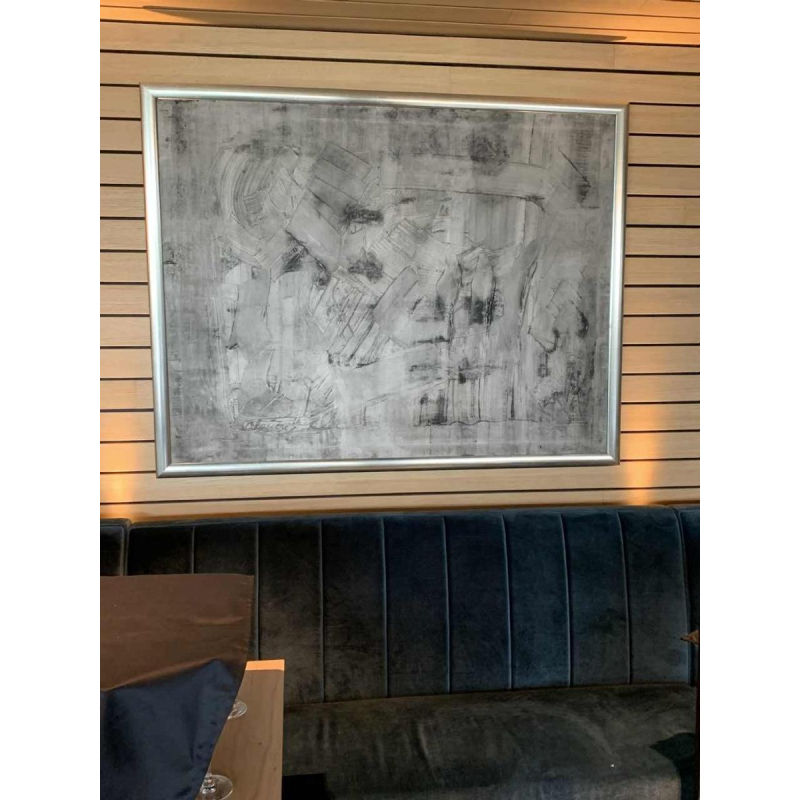 ANDRE LAPIERE 1966 ' Brume Mosane ' Grand Tableau Abstrait, huile sur toile