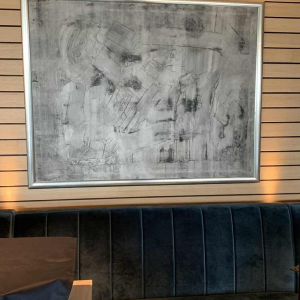 ANDRE LAPIERE 1966 ' Brume Mosane ' Grand Tableau Abstrait, huile sur toile