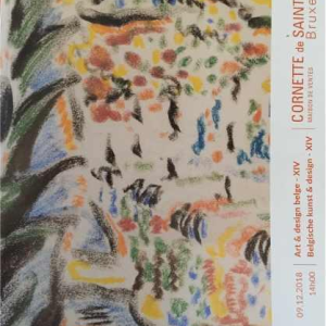 ANDRE LAPIERE 1966 ' Brume Mosane ' groot abstract schilderij, olieverf op doek