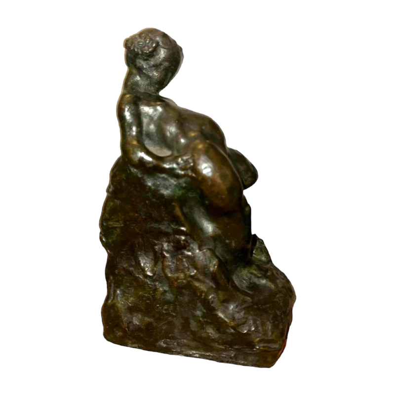 L. Place "Bacchus" petite sculpture en bronze signée, école belge