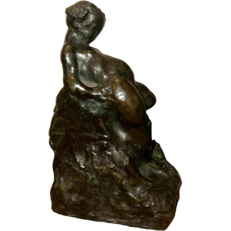 L. Place "Bacchus" kleine bronzen sculptuur gesigneerd, belgische school