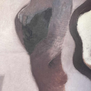 LUC PEROT 'Nu féminin à l'atelier au miroir' peinture huile sur toile 1978