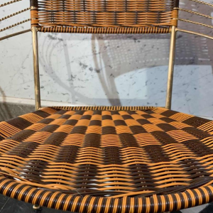 Set of 6 Vintage Italian Outdoor Patio 'Scoubidou' Loung Chair Armchairs , 1950s