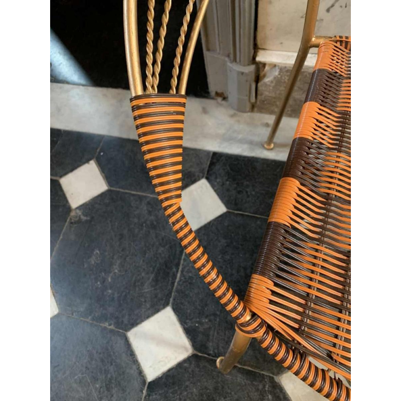 Set van 6 vintage Italiaanse 'Scoubidou' Patio terrasfauteuils, jaren 50/60