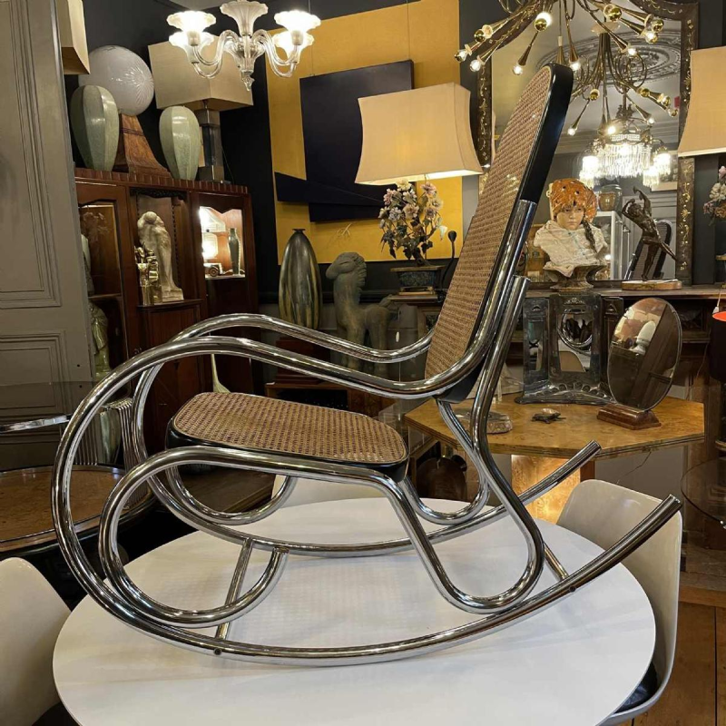 Rocking Chair Modernist 70s, Style Marcel Breuer / Bentwood Michael Thonet