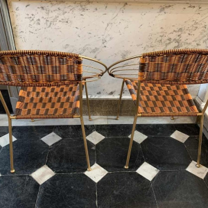 SÃ©rie de 6 Fauteuils ExtÃ©rieur 'Scoubidou' Patio Italiens Vintage Jardin, 1950s