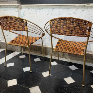 SÃ©rie de 6 Fauteuils ExtÃ©rieur 'Scoubidou' Patio Italiens Vintage Jardin, 1950s