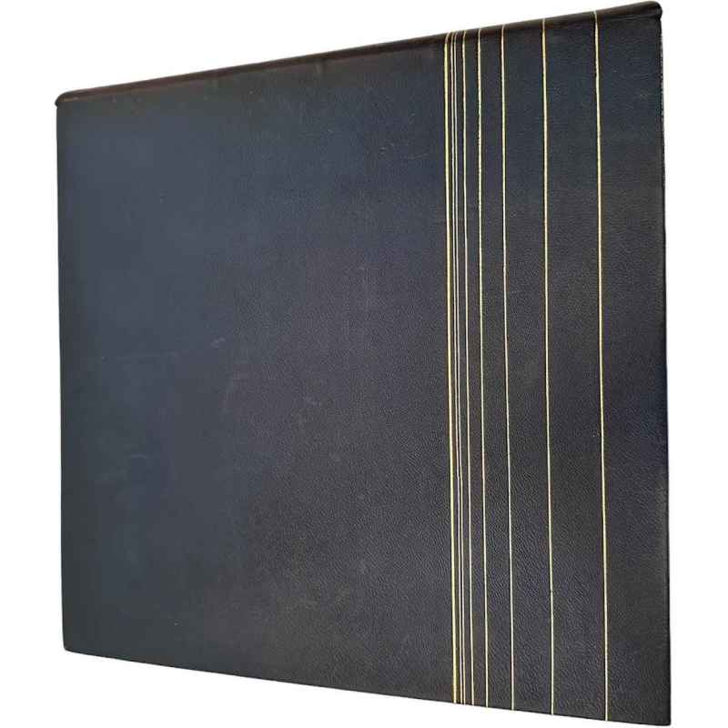 Art Deco fotoalbum, leer en messing