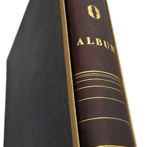 Art Deco photo album, leather and brass