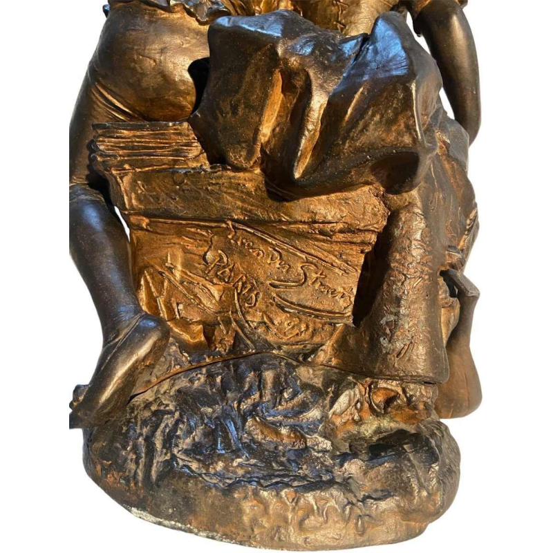 Georges Van Der Straeten "Le Pierrot dragueur" sculptuur, artistiek brons (regule)