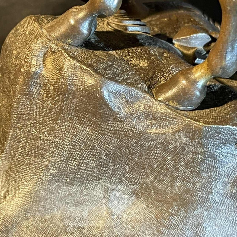 "L'accolade" dier sculptuur, bronzen dieren paard / paarden, 19e eeuw