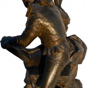 Georges Van Der Straeten "Le Pierrot dragueur" sculpture, artistic bronze (regule)