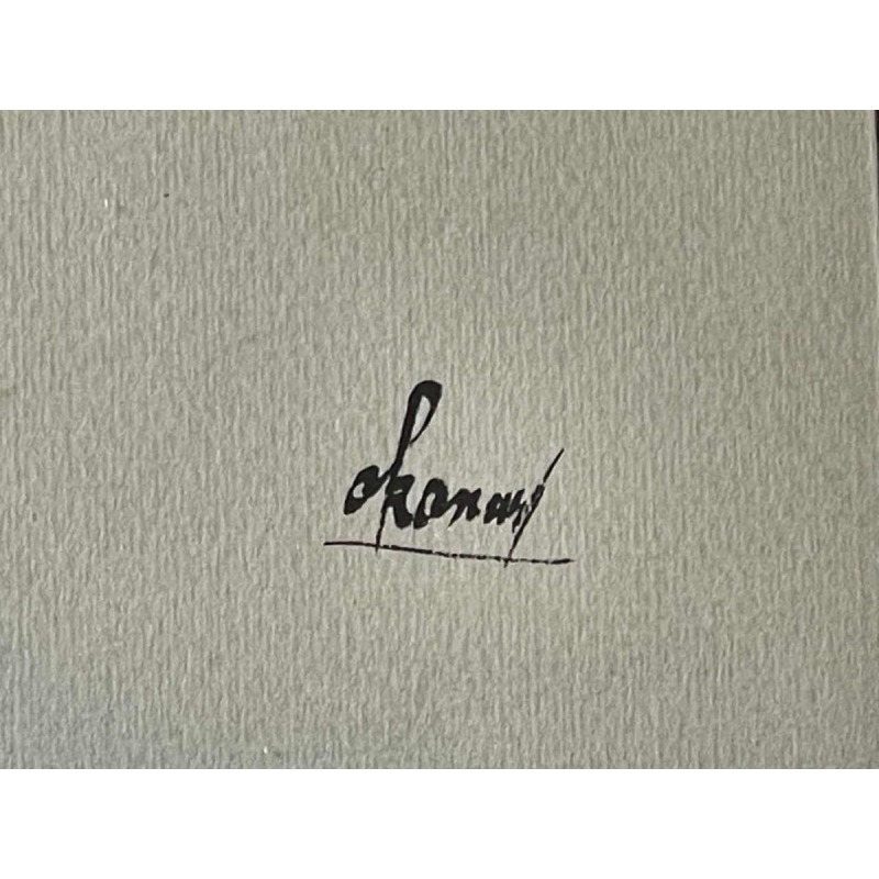 Gouache stylisée de l'école africaine vers 1960. Porte une signature