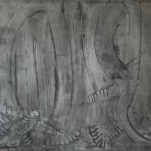 ANDRE LAPIERE 1966 ' Cascade Ardennes ' Grand Tableau Abstrait, huile sur toile