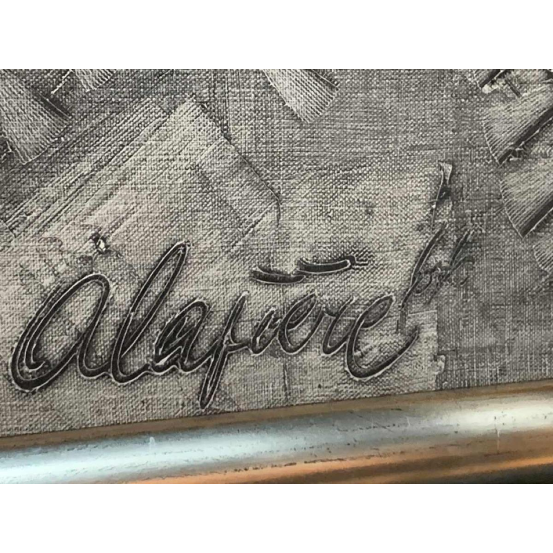 ANDRE LAPIERE 1966 ' Cascade Ardennes ' Grand Tableau Abstrait, huile sur toile