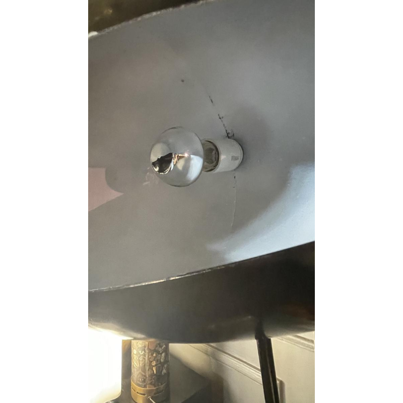 INDIA MAHDAVI 'FANTOMAS' Paire de lampes / lampadaires, Design Eye-ball, acier laqué noir, ca 1990