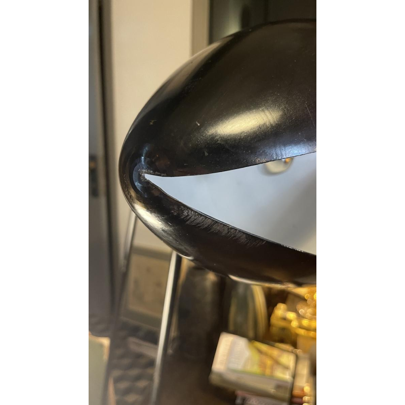 INDIA MAHDAVI 'FANTOMAS' Paire de lampes / lampadaires, Design Eye-ball, acier laqué noir, ca 1990